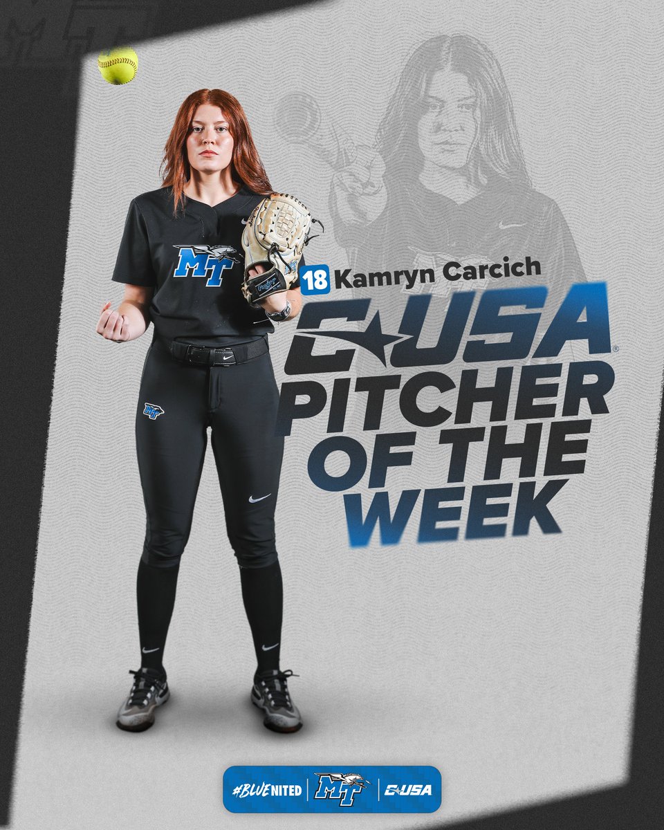 MT_Softball's tweet photo. Carcich and Harris earn @ConferenceUSA weekly awards! 👏

📰 https://t.co/D46rn0pDFg

#BLUEnited | ⚡️⬆️ https://t.co/2DvQrAhgIp