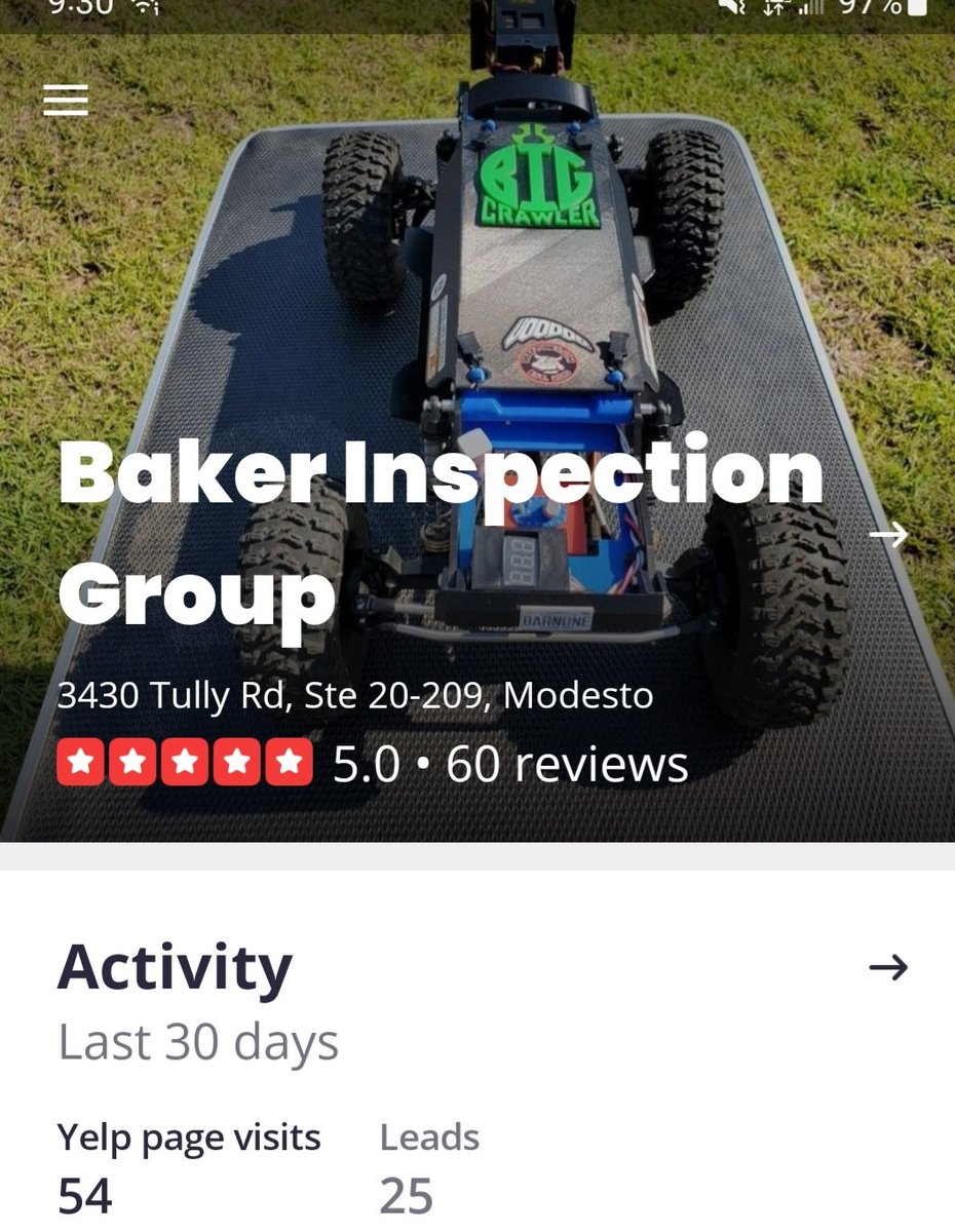 BakerInspection's tweet photo. Yelp believes only 60 of our reviews can be recommended.
Please read our other 76 reviews that Yelp does not recommend.
We are thankful for everyone taking the time to support us.
Call today to see the BIG difference we make every time. 209-522-5320. https://t.co/MCjVYczgWK