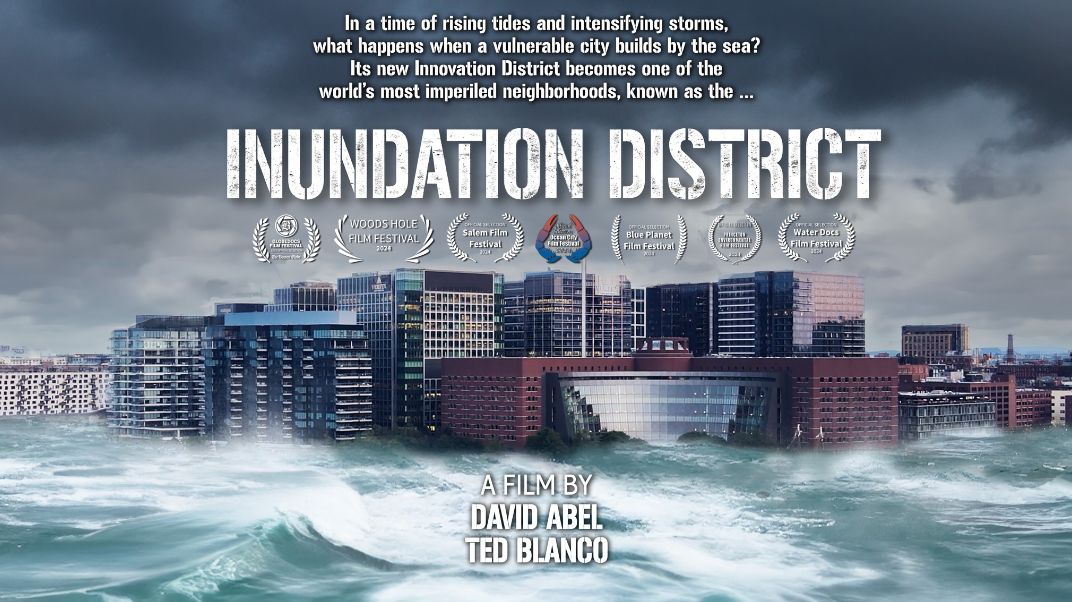 🌊 Join us tomorrow, 3/5, for a free screening of INUNDATION DISTRICT, "a feature-length film about the implications of one city’s decision to ignore the threats posed by climate change &amp; spend billions of dollars on building a new waterfront district—on landfill, at sea level."