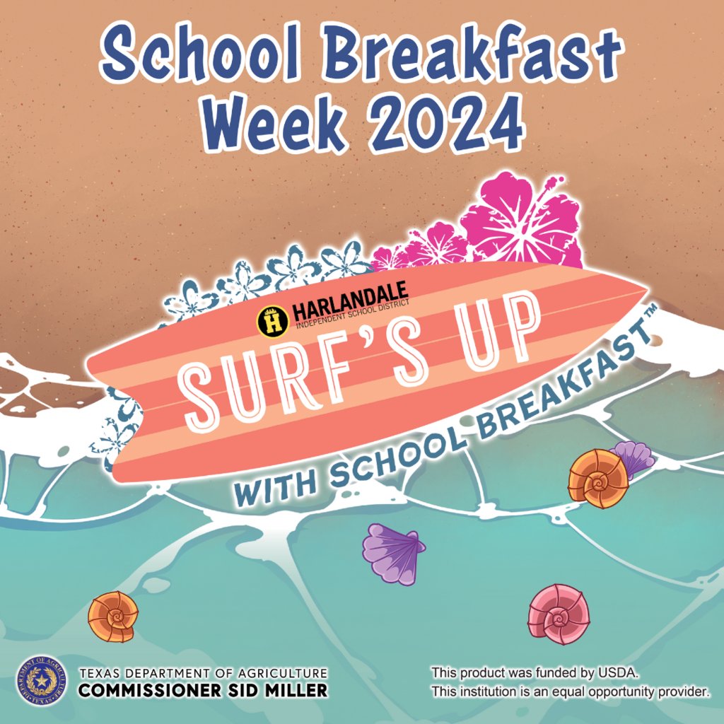 Cowabunga! It's National School Breakfast Week! 🏄🏻‍♀️🏄🏽‍♂️ School breakfast fuels students with the brainpower they need to 'ride the wave' to academic success. Join us as we celebrate this important week and thank our incredible Child Nutrition Dept. for all they do! #NSBW