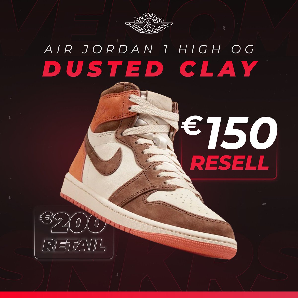 AJ1 HIGH DUSTED CLAY 🏜️

Dropping worldwide on March 6th.
Expect high stock - not worth to cop to resell.

Will you go for them?
❤️ + ♻️
