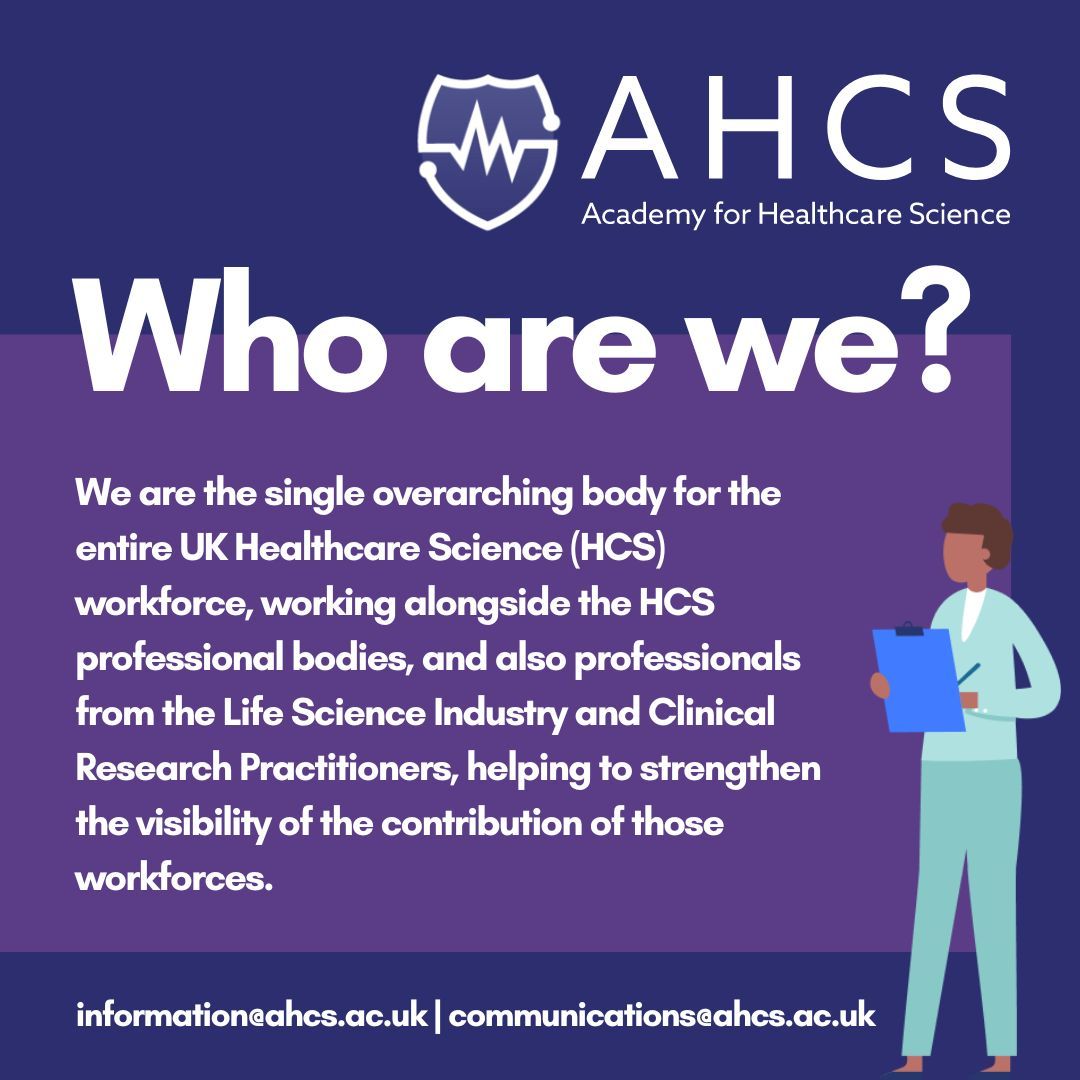 AHCS are incredibly proud to support and promote Healthcare Scientists. Head over to our site to learn more about what we do and read about our 6 key aims! 👇 buff.ly/49VaesJ #AHCS #HealthcareScience