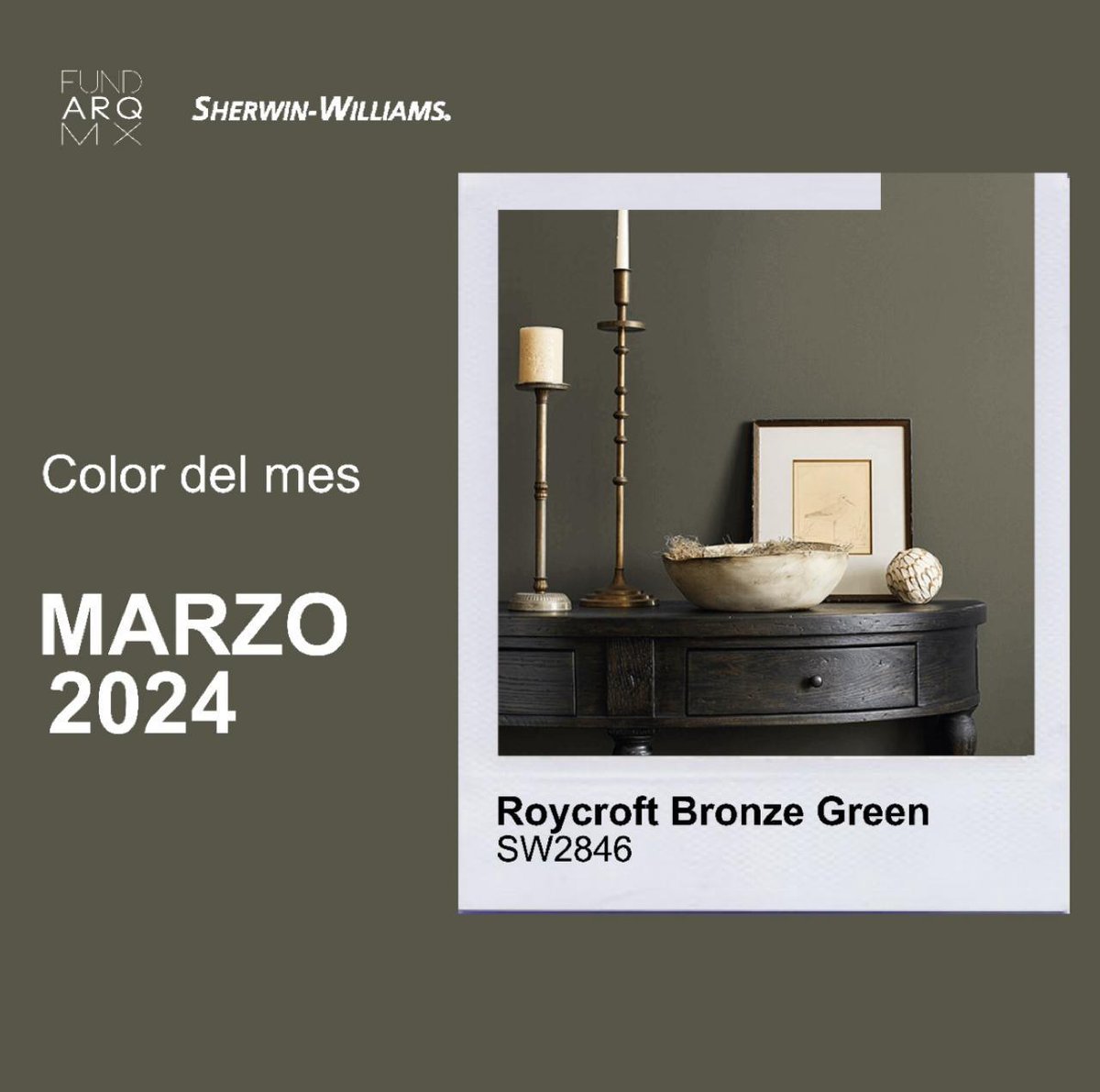 fundarqmx's tweet image. Conoce el #colordelmes de #marzo de @PinturasSherwin , Roycoft Bronze Green #sw2846

Este color nos recuerda al trabajo de Simply Better Cabinetry, por Andres Terrazas, creador de mobiliario personalizado.

Diseño realizado por: Jaydy Lira

#sw #sw2846RoycoftBronzeGreen