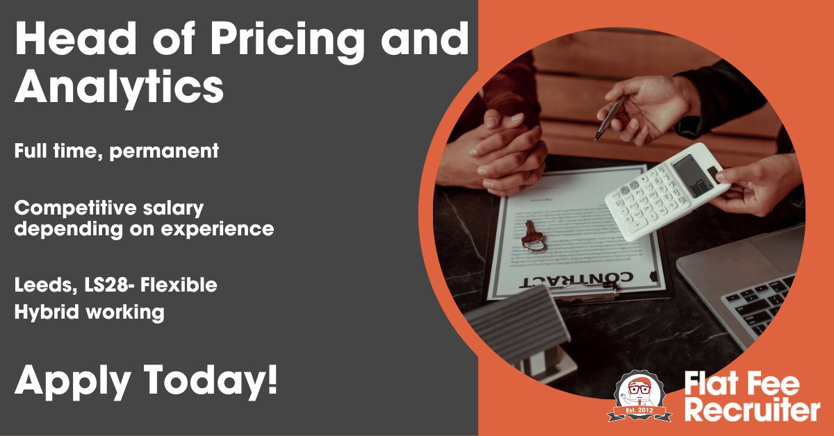 FFRecruitment's tweet image. Our Leeds-based client is seeking an individual to fill their Head of Pricing and Analytics role, helping with the continual development of the team!

Apply now at: eu1.hubs.ly/H07W9VK0

#HeadofPricing #PricingManager