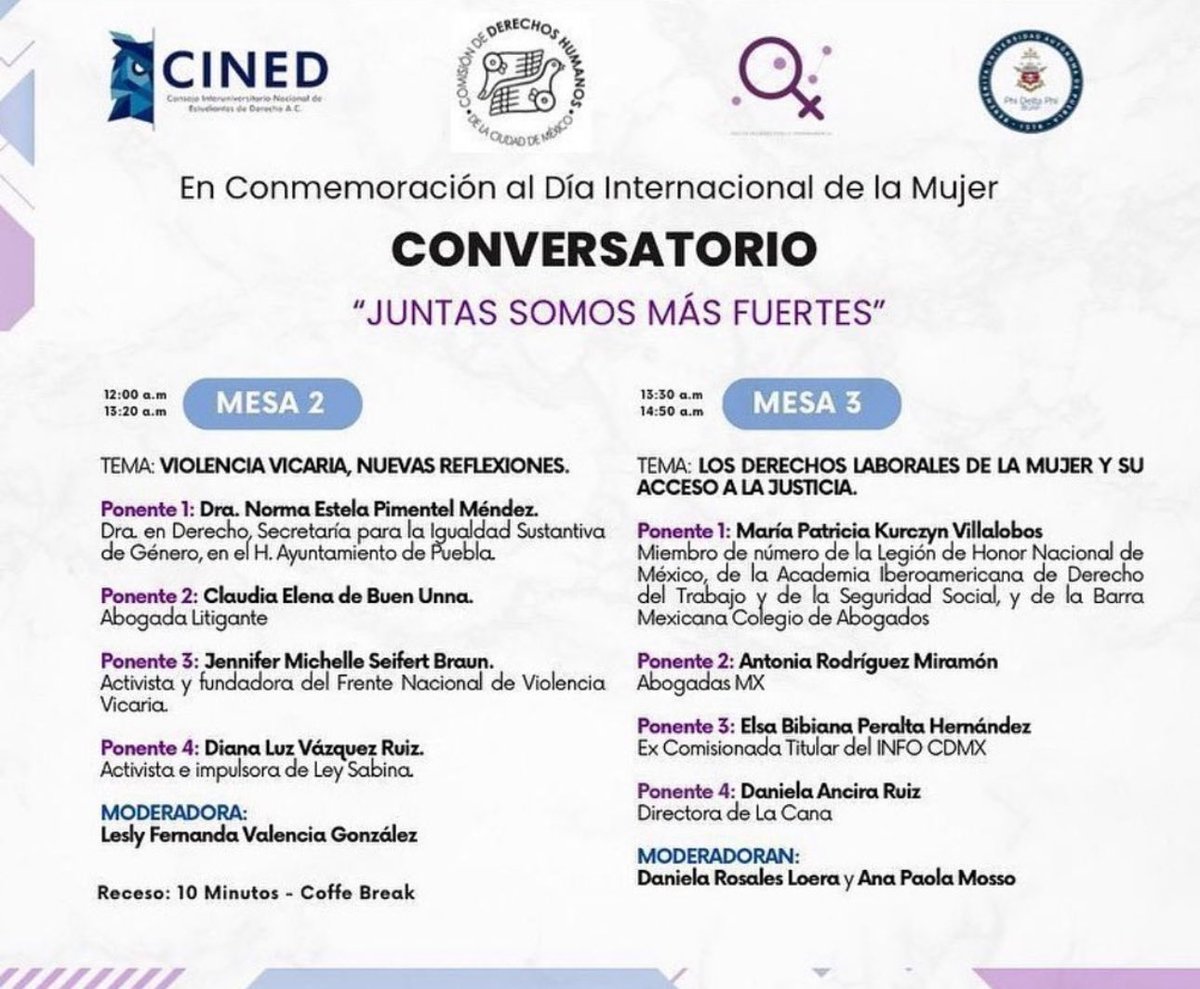 ConsejoINED's tweet photo. @lesly_fvg @LaCanaMx @daniancira @clausdebuen @NormaPimentelMx @Anita_0801 @jennifermsb @DianaLuzVa @mpkv_iij @AbogadasMx @elsabibianap @NashieliRamirez @z_mosri @julietaovallep @bl_ibarra @CrisVizcainoD https://t.co/WTuKFeMq9E