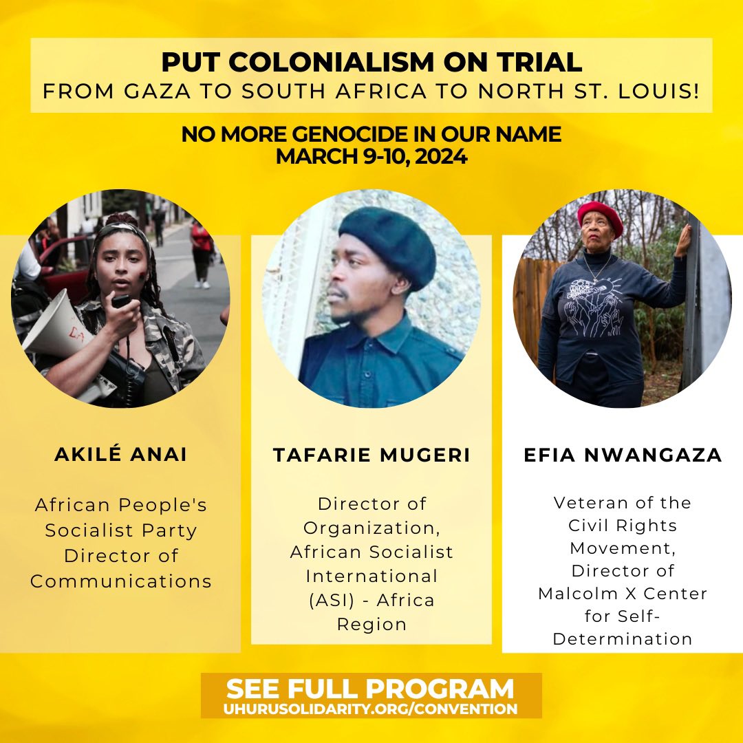 HandsOffUhuru's tweet photo. See Full Program: https://t.co/0gCWwy8TQC
#HandsOffUhuru #HandsOffAfrica #DropTheCharges #FreeLeonardPeltier #BlackPowerBlueprint #OmaliYeshitela #ChairmanOmaliYeshitela #PennyHess #JesseNevel #StopFBI #FreePalestine #Palestine #LeonardPeltier https://t.co/88EngErIsY