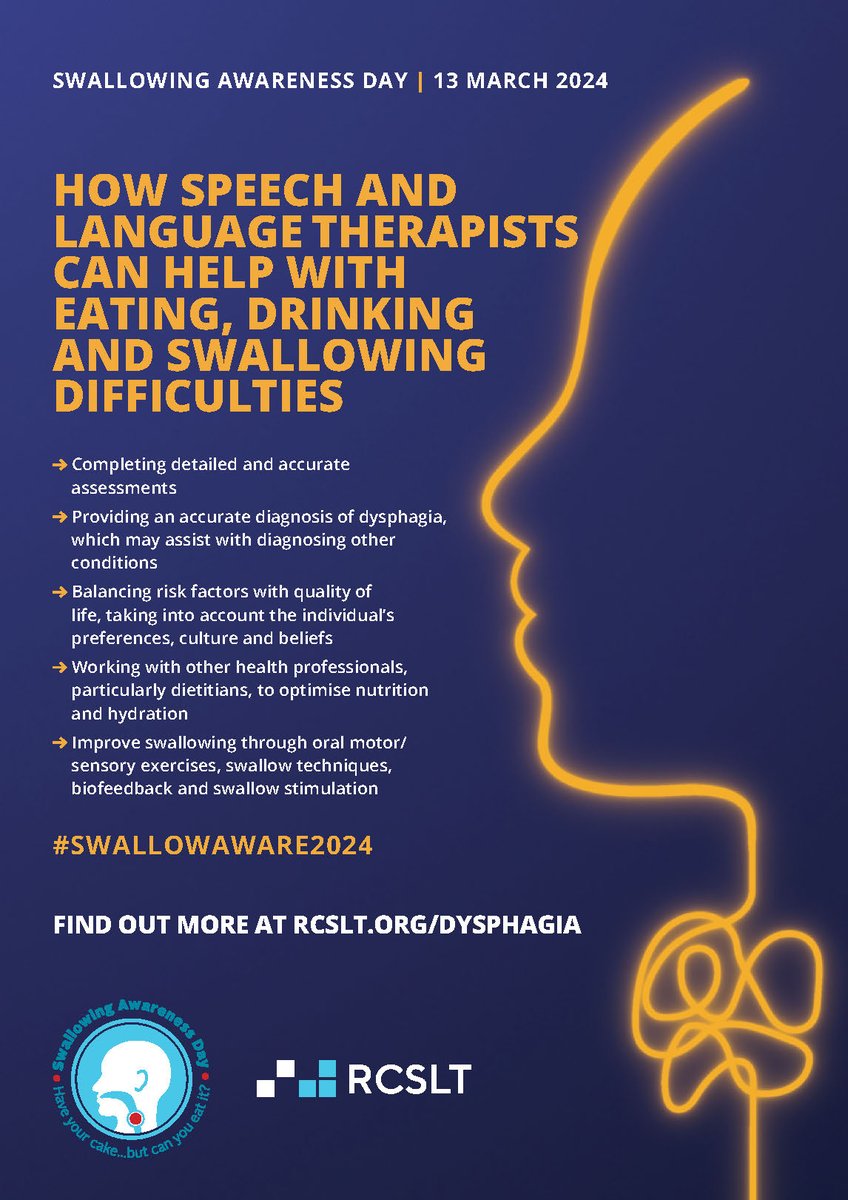 Health Sciences University | HSU (@healthsciuni) on Twitter photo Did you know? 🗣️ 13 March is #SwallowingAwarenessDay & we will support this on-campus 12 March with a Cake Sale🧁 hosted by our MSc Speech & Language Therapy course 👏 at 12.30 in Togglers.
📢Staff/Students *SAVE THE DATE* all proceeds will go to <a href="/swallowsgroup/">@swallowsgroup</a> #SwallowAware2024 Did you know? 🗣️ 13 March is #SwallowingAwarenessDay & we will support this on-campus 12 March with a Cake Sale🧁 hosted by our MSc Speech & Language Therapy course 👏 at 12.30 in Togglers.
📢Staff/Students *SAVE THE DATE* all proceeds will go to <a href="/swallowsgroup/">@swallowsgroup</a> #SwallowAware2024