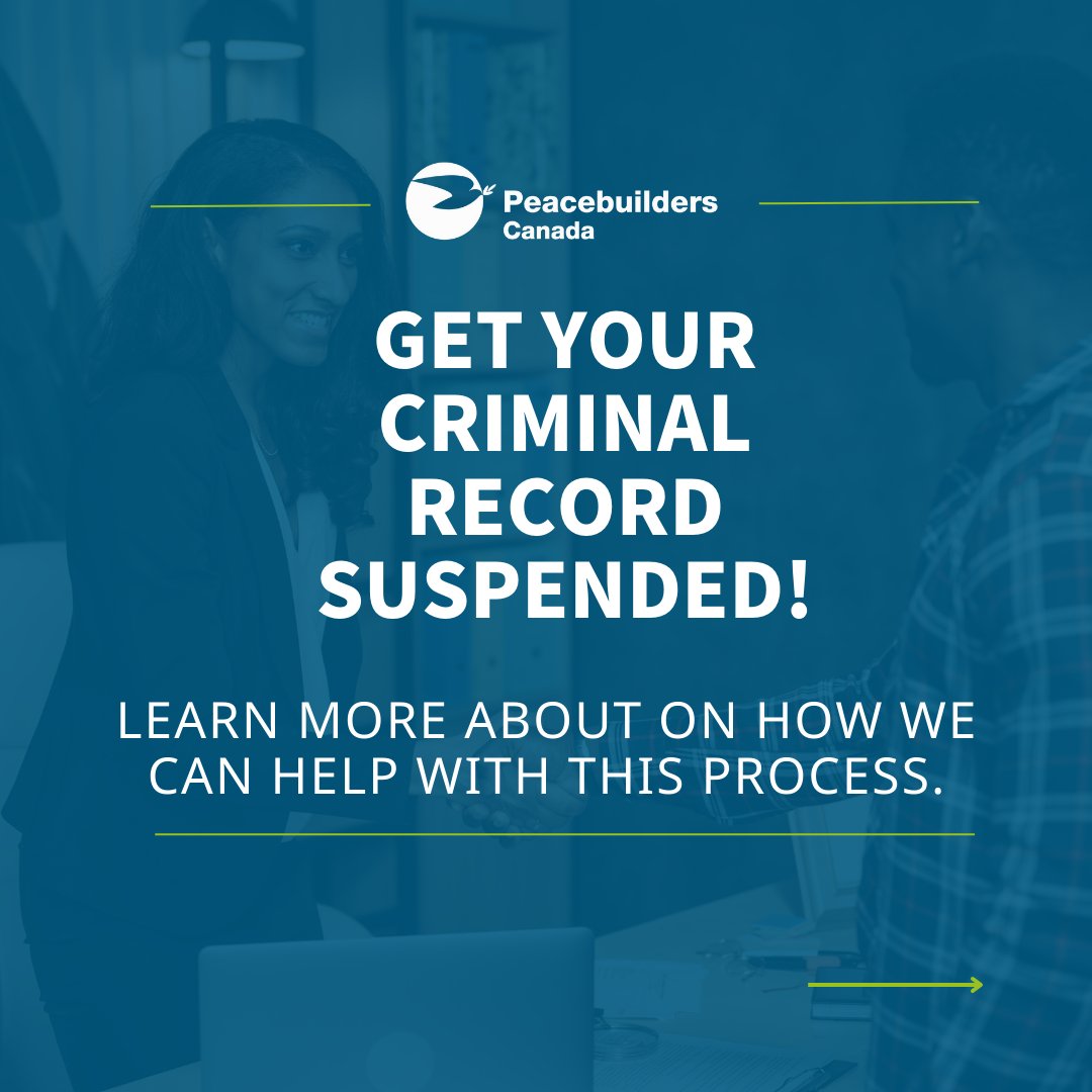 If you're 18-25, we're here to offer 1-on-1 support with the Peacebuilders Record Suspension Support Program.  

Click the following link for more information: shorturl.at/inqC0 

#RSSP #ConfidentialSupport #NewBeginnings