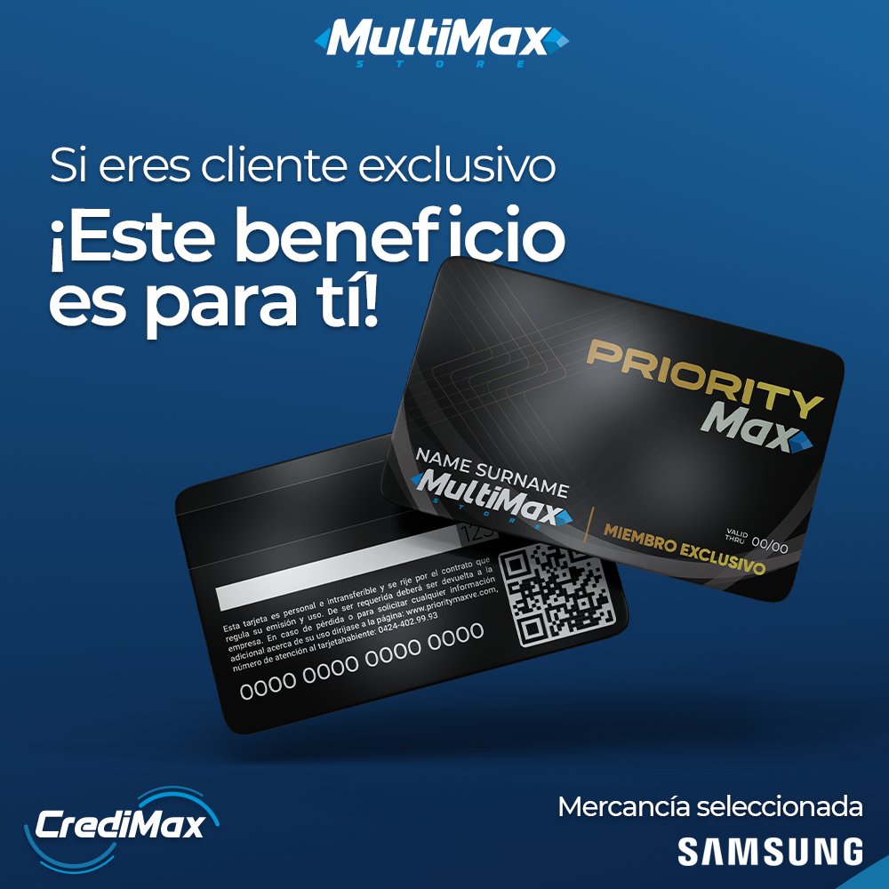 Multimax_Store's tweet image. Si estás afiliado a #PriorityMax ¡Este beneficio es para ti!🔥

Compra tus productos favoritos #Samsung y paga por cuotas, sin intereses, con #CrediMax 💙

multimaxstore.com

#MultiMaxStore