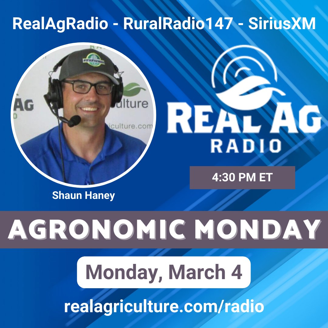 Tune in to #RealAgRadio at 430 E on @RuralRadio147! Host @shaunhaney is joined by @WheatPete to discuss all things #agronomic! Also hear Daryl Domitruk w/ @MBPulseGrowers on #aphanomyces research, & don't miss the top #cdnag news stories!