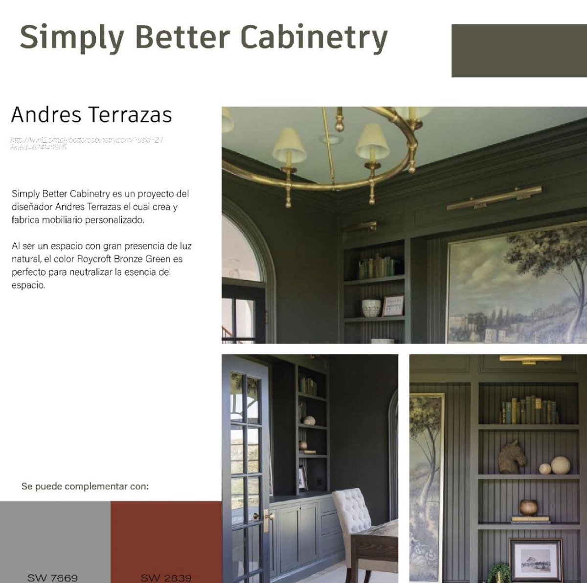 fundarqmx's tweet image. Conoce el #colordelmes de #marzo de @PinturasSherwin , Roycoft Bronze Green #sw2846

Este color nos recuerda al trabajo de Simply Better Cabinetry, por Andres Terrazas, creador de mobiliario personalizado.

Diseño realizado por: Jaydy Lira

#sw #sw2846RoycoftBronzeGreen