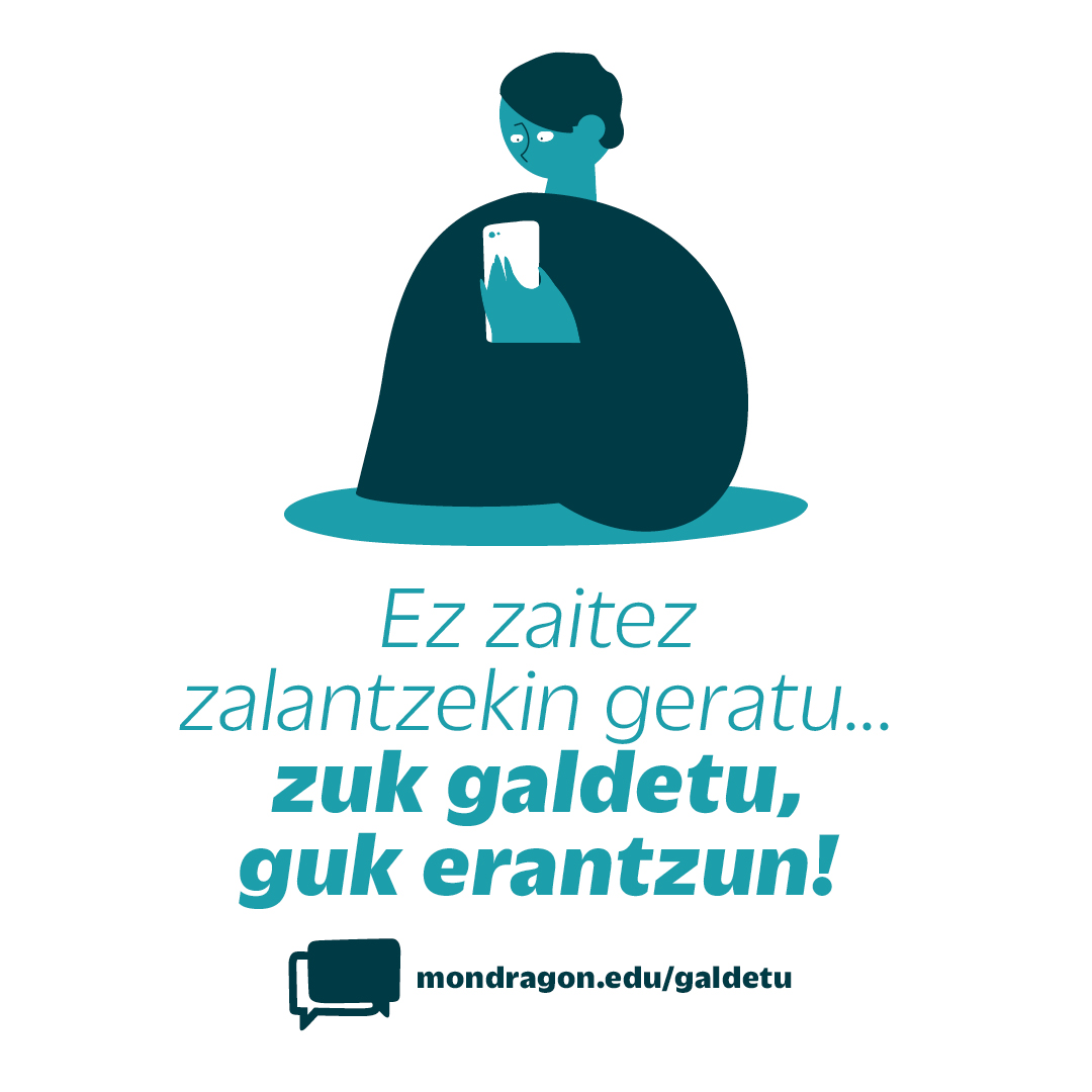 Mondragon Unibertsitatea (@munibertsitatea) on Twitter photo 🙋🏻♀️🙋🏻♂️Erabili 'Zuk galdetu, guk erantzun' webguneraren atala unibertsitateari edo gure eskaintza akademikoari buruzko edozein zalantza argitzeko. Egin galdera eta berehala erantzungo dizugu!
🔗ow.ly/c7Ic50QJ7U2
#LearningFromReality
<a href="/Huhezi/">Huhezi (MU)</a> <a href="/MU_gep/">Mondragon Goi Eskola Politeknikoa</a> <a href="/Enpresagintza/">Mondragon Unibertsitatea - Enpresagintza</a> <a href="/bculinary/">BasqueCulinaryCenter</a> 🙋🏻♀️🙋🏻♂️Erabili 'Zuk galdetu, guk erantzun' webguneraren atala unibertsitateari edo gure eskaintza akademikoari buruzko edozein zalantza argitzeko. Egin galdera eta berehala erantzungo dizugu!
🔗ow.ly/c7Ic50QJ7U2
#LearningFromReality
<a href="/Huhezi/">Huhezi (MU)</a> <a href="/MU_gep/">Mondragon Goi Eskola Politeknikoa</a> <a href="/Enpresagintza/">Mondragon Unibertsitatea - Enpresagintza</a> <a href="/bculinary/">BasqueCulinaryCenter</a>