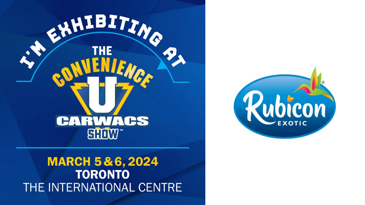 #ConvenienceUCARWACS2024 proudly welcomes <a href="/RubiconCanada/">ExoticJuice</a> as a show exhibitor. Come meet the team live and in person March 5 &amp; 6, 2024 at The International Centre! rubiconexotic.ca