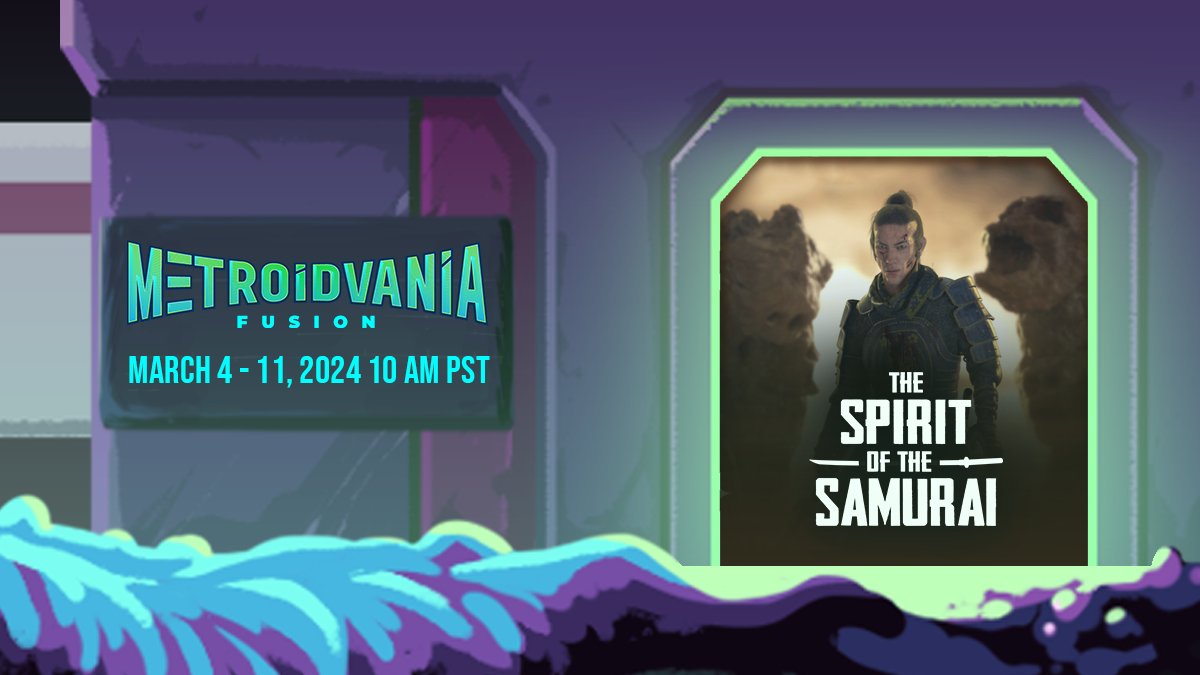 We're thrilled to announce that The Spirit of the Samurai has been selected to feature in Metroidvania Fusion 😱 Find out more about @Ravenage_Games' big event here 👉 bit.ly/3wISO4e #SotS 🦊 #metroidvania #indiegames #showcase #event