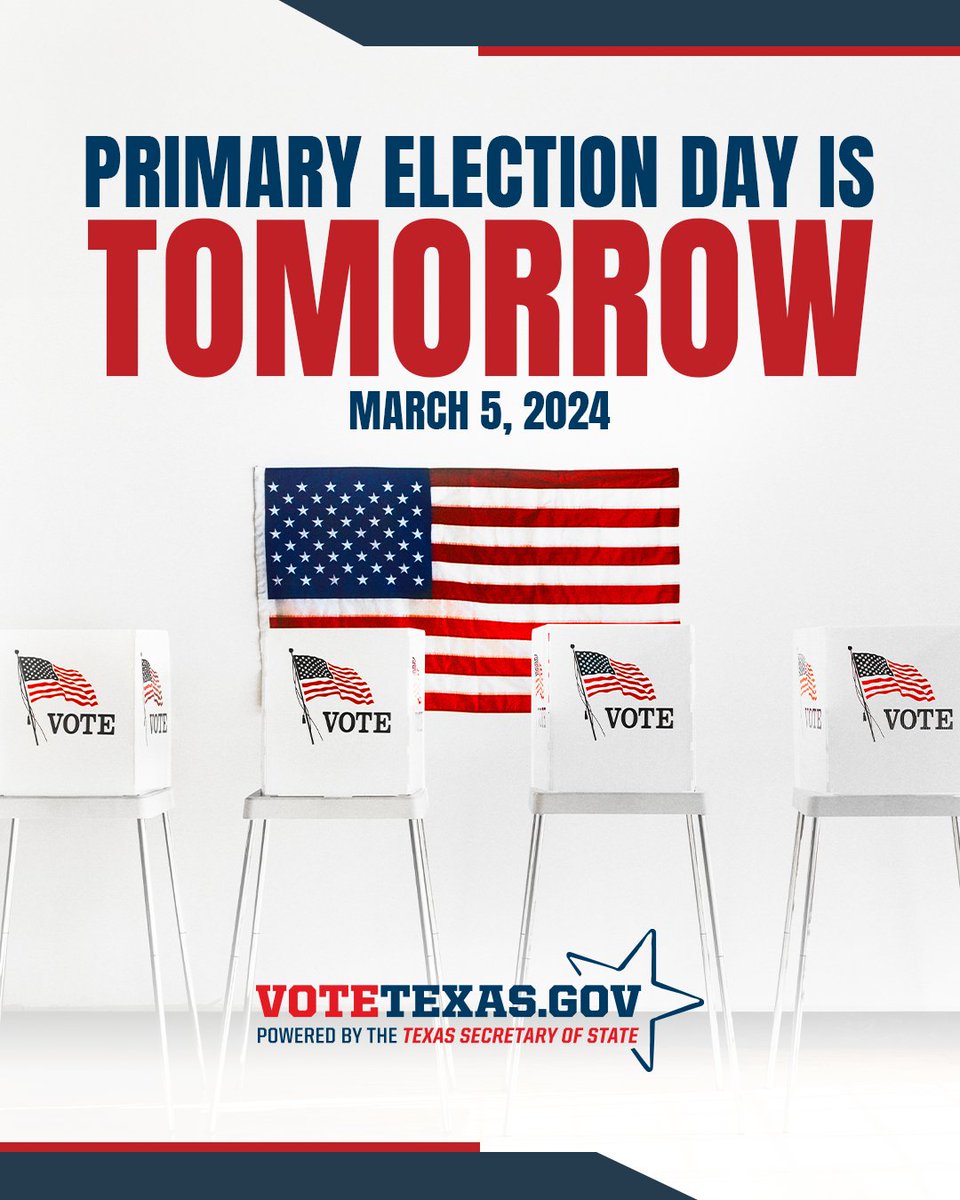 We're one day away from Primary Election Day! If you haven't already, visit votetexas.gov to find your polling location, and information on in-person voting. That includes what forms of ID you'll need to bring with you to cast your ballot!