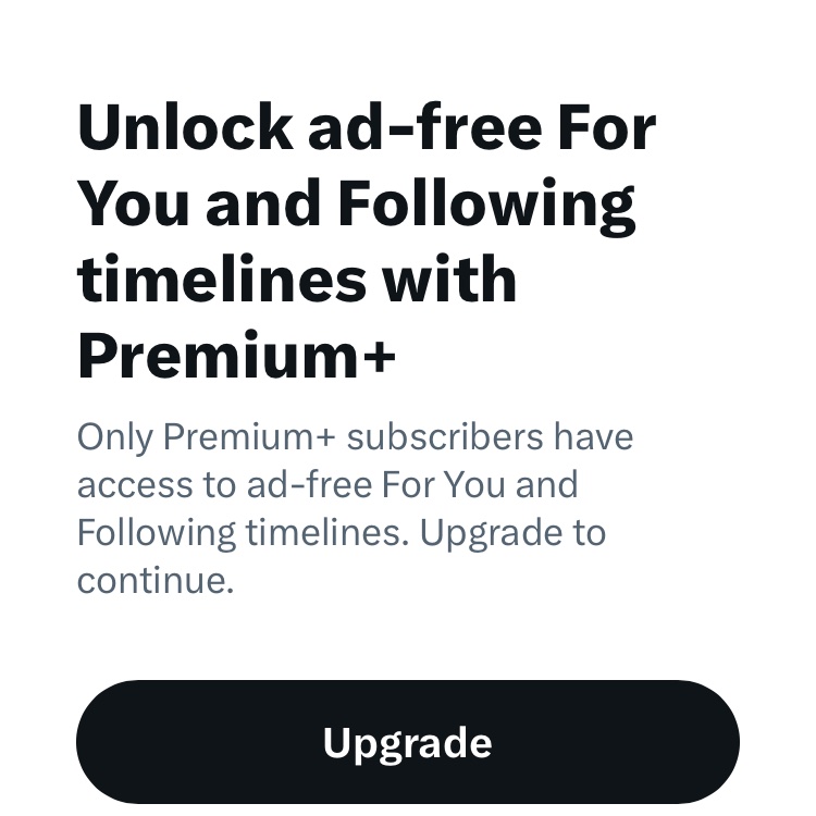 New Twitter feature just dropped. Every time I mute an ad I get another ad - for Twitter premium 🙄
