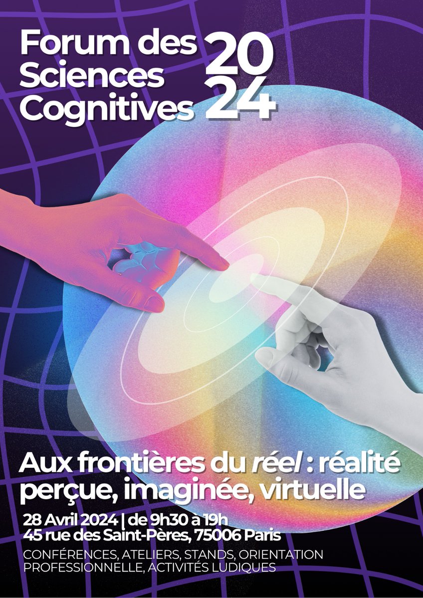 Save the date! La 23ème édition du Forum des Sciences cognitives de Paris est là! Merci à @asso_cogitergo et @CognivenceP pour l'organisation de celui-ci!
