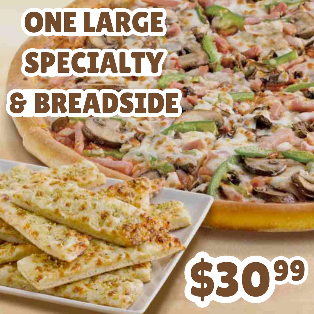 papajohnshawaii's tweet image. Upgrade your pizza game! Grab a Large Specialty Pizza and any Breadside for only $30.99! 🍕🥖✨ #PizzaPerfection #BreadsideBonanza