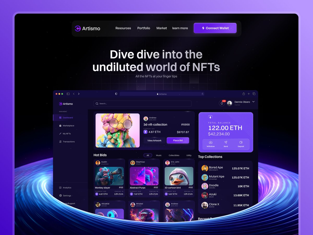 thedennisobaro1's tweet image. I sent these designs to the client, and he kept saying, "It is a lie. You didn't design this"; the guy nor gree believe😂
Here are some shots from an NFT project I am working on; I am good at designing for Dark mode sha.