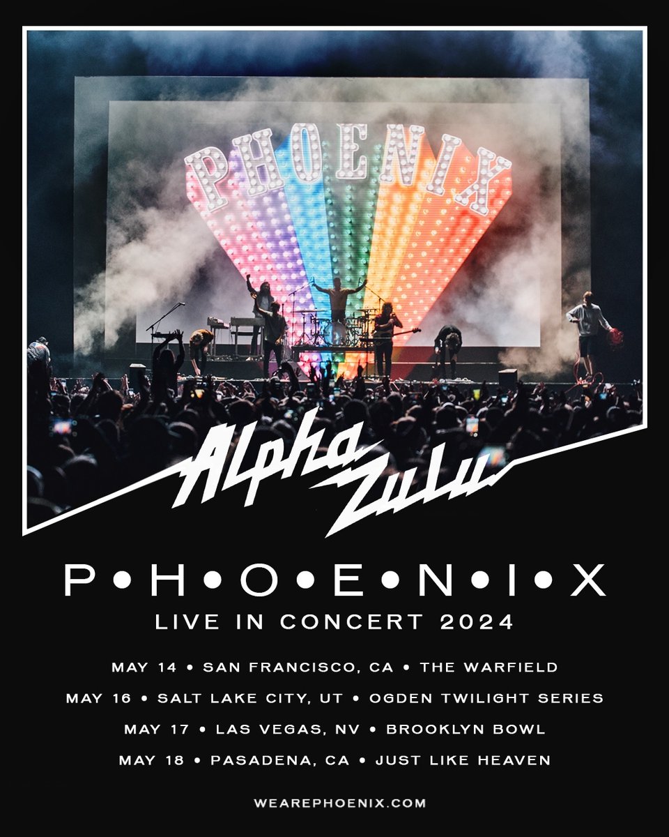 Can’t wait to be back in LA at @JLHeavenFest! We’ve also added headline dates in San Francisco & Salt Lake City. Our final US shows of the Alpha Zulu tour. Tickets on sale Friday at 10am local. See you soon! wearephoenix.com/tour/