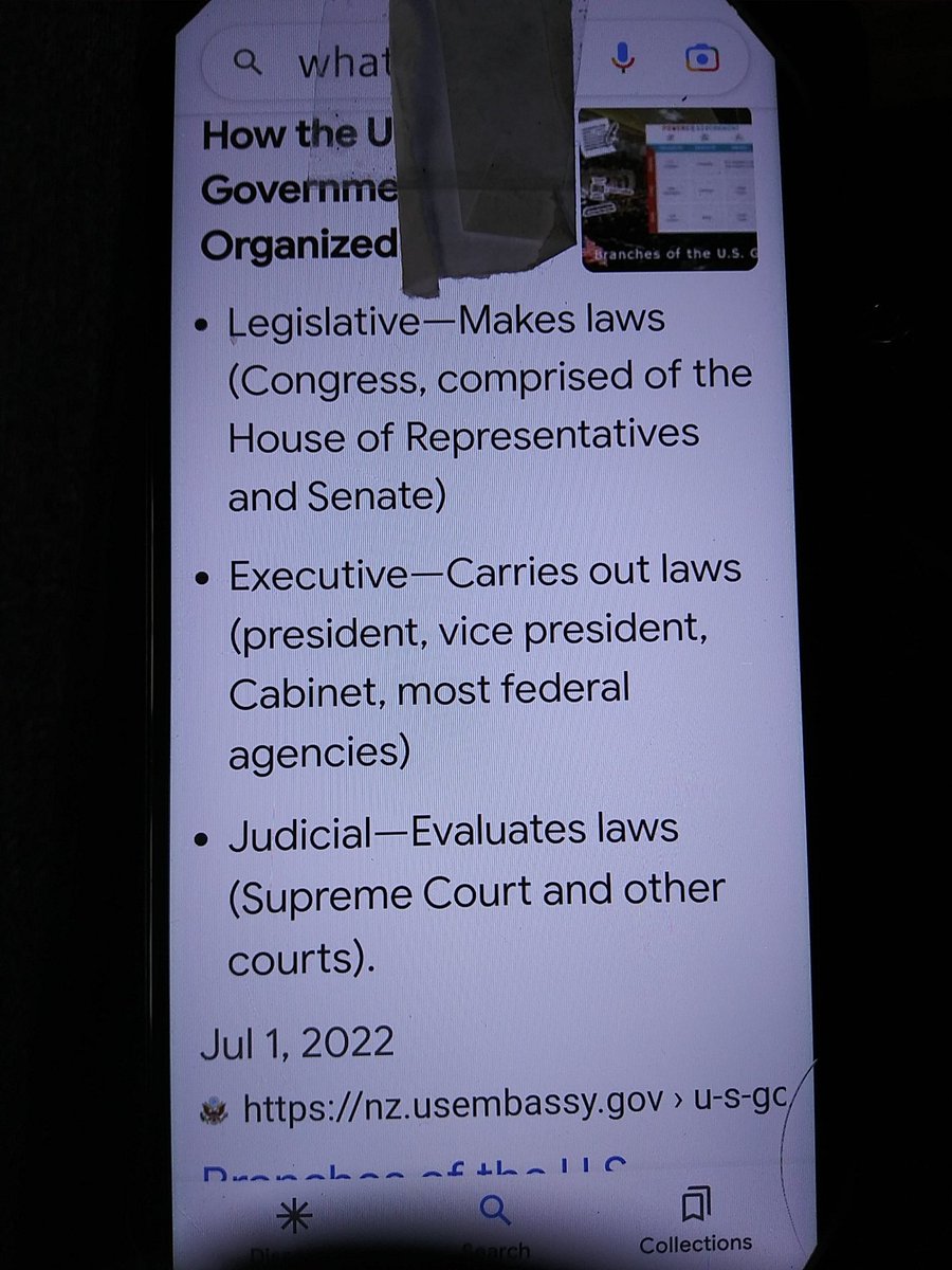 YouthatHeartEC's tweet image. 3 BRANCHES of government full of lawmakers operating in FEAR.

Impeached for #DoingWrong , BUT Senate DID not charge.

⌚Executive - carries out laws 
🗽Judicial - evaluates laws (Supreme Court &amp;amp; others)
⛪Legislative - make laws

#DoRight 

Look at #Trump's hat 45-47.. #BIGLIE.