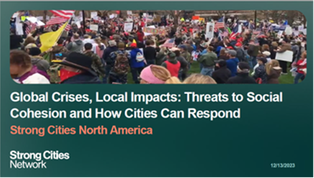 Strong_Cities's tweet photo. #StrongCities #NorthAmerica hosted its third webinar on #GlobalCrises #LocalImpacts to gain insights on threats communities are facing, most immediately in the context of the #IsraelGazaConflict & what mayors & cities are doing/can do to maintain social cohesion. ⬇️ https://t.co/3BTvMxUpcs