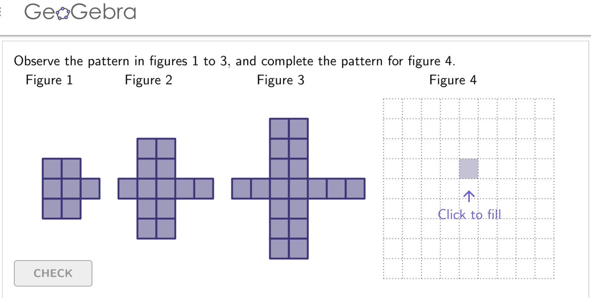 MrValencia24's tweet image. During our activation today ss got to explore and #MathPlay🧮 with #VisualPatterns by drawing the next step and making accurate predictions via @geogebra classroom😎
🔗geogebra.org/m/t4fkp845
#CodeBreaker🦾 #ITeachMath #MTBoS #MathIsFun #STEM #EdTech #Maths #Math
