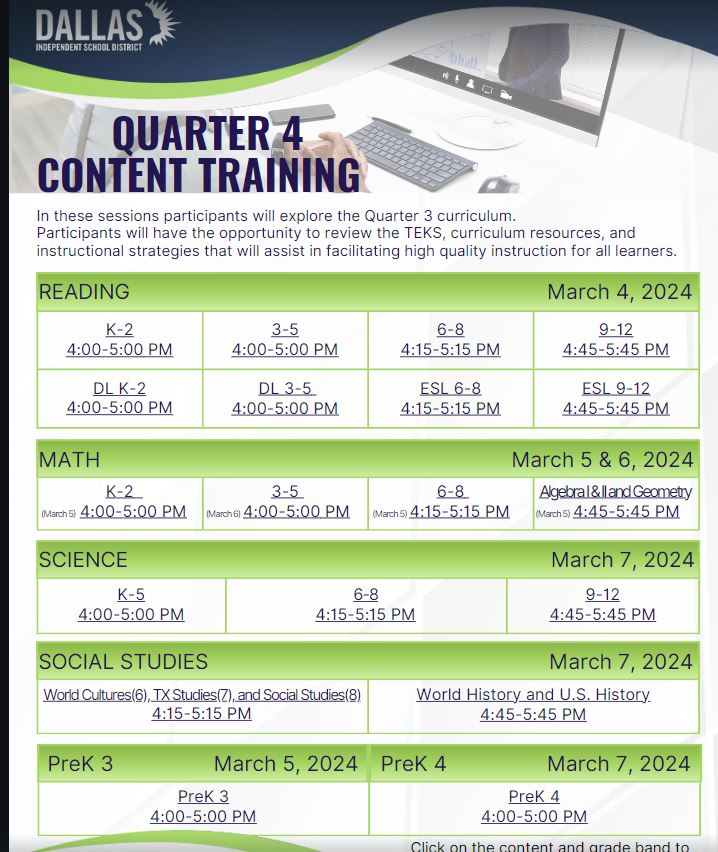 Teachers, today is our Quarterly Content Training! Register here: bit.ly/3Inx54I