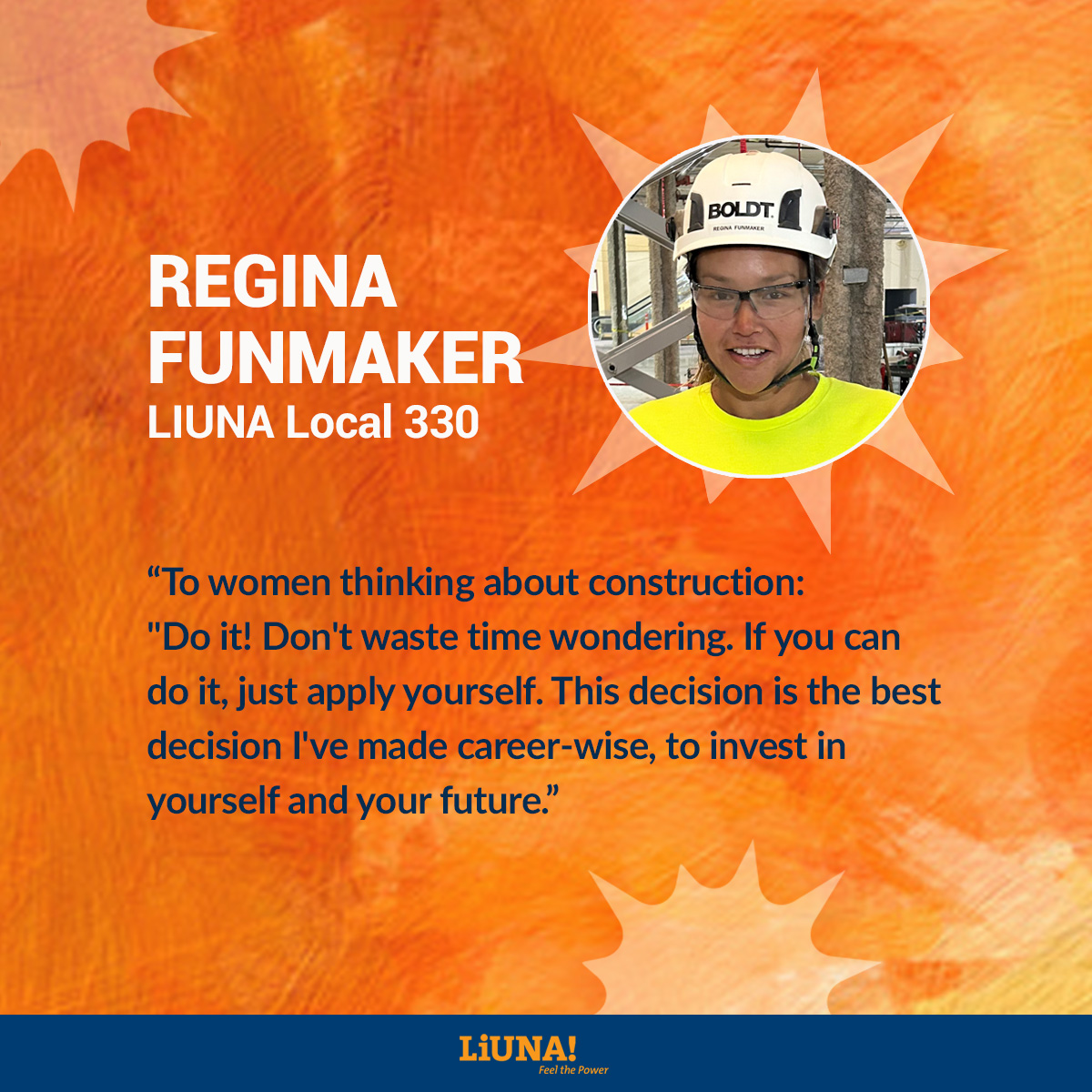 LIUNAmidwest's tweet photo. #WomensHistoryMonth continues & so does our celebration of women’s contributions to #UnionPower & #LIUNA!
Today meet Regina Funmaker from Local 330, in Fond Du Lac, WI.
#WomenInConstruction #DoIt #InvestInYourself #Apprenticeship #Career #BetterFuture #Local330 #Wisconsin https://t.co/lhlpXx31pj