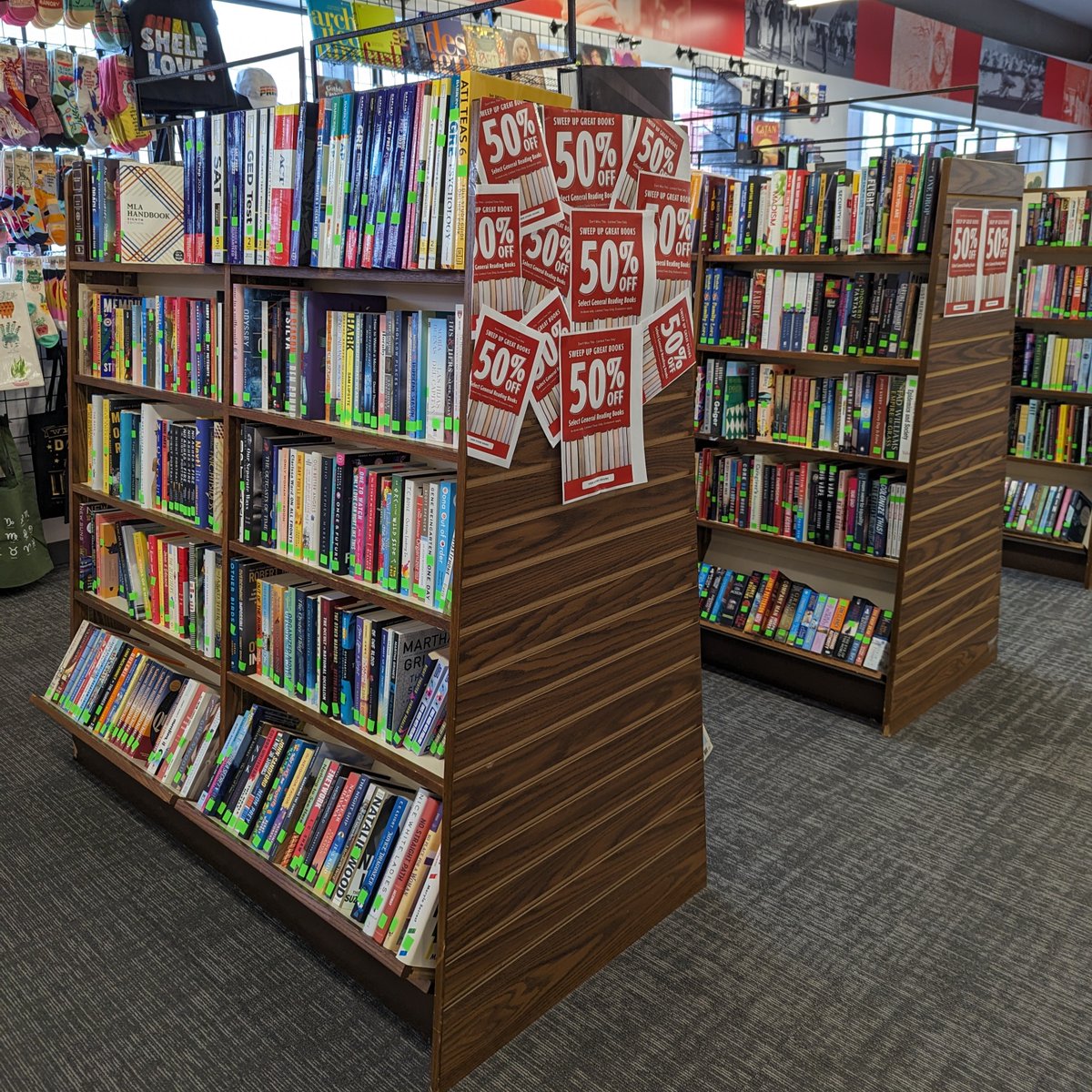 Spring Cleaning season is upon us once again: All green-stickered books in the store are 50% off!