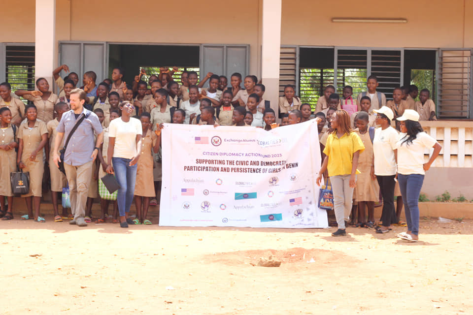 CITIZEN DIPLOMACY ACTION FUND 2023
PROJECT: Supporting the Civic and Democratic Participation and Persistence of Girls in Benin
•To support girls’ education
•To develop girls’ democratic civic engagement
CEG ASSANLIN Za-kpota,
@AppState US-BWAA U.S. Embassy Cotonou
