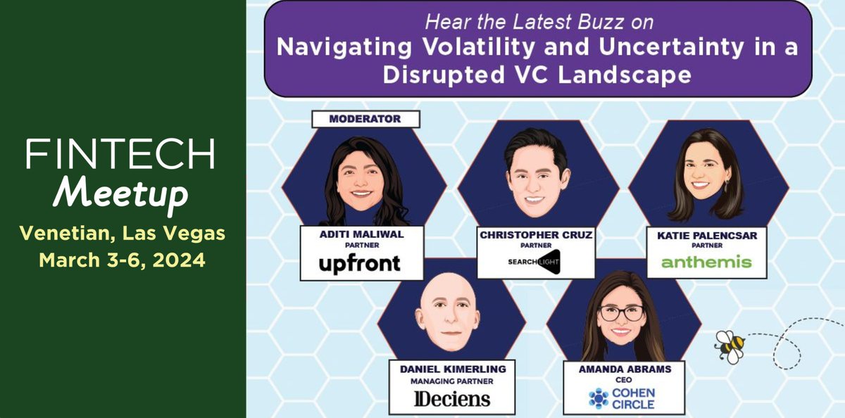 Join @dkimerling tomorrow morning at 8:30am PT for his panel discussion 'Navigating Volatility and Uncertainty in a Disrupted #VC Landscape' at #FintechMeetup. See you there!
