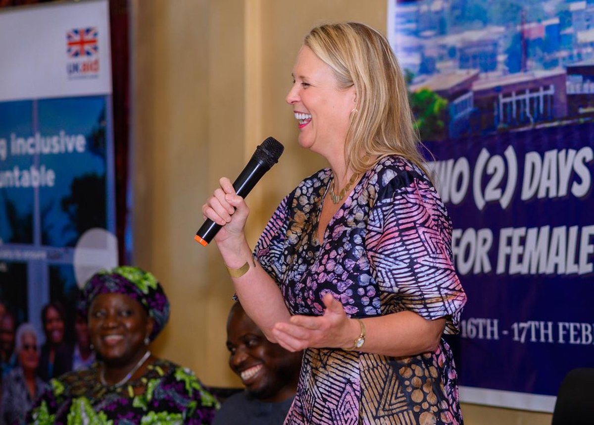 PHOTO OF THE MONTH: In the photo, the British High Commissioner to Sierra Leone, @LisaJChesney embodying confidence and joy, captivates her audience by advocating for women's integral role in leadership and decision-making. Taken at the 1st Female MP's Knowledge Seminar.