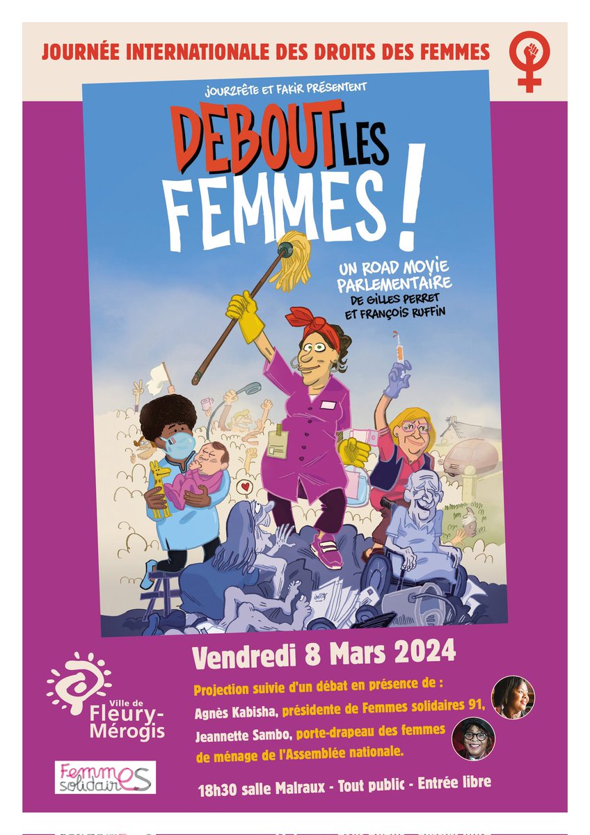 [CINÉ-DÉBAT]

🎥 𝗗𝗿𝗼𝗶𝘁𝘀 𝗱𝗲𝘀 𝗙𝗲𝗺𝗺𝗲𝘀 : 𝗿𝗲𝗻𝗱𝗲𝘇-𝘃𝗼𝘂𝘀 𝗰𝗲 𝘃𝗲𝗻𝗱𝗿𝗲𝗱𝗶 𝟴 𝗺𝗮𝗿𝘀, 𝘀𝗮𝗹𝗹𝗲 𝗠𝗮𝗹𝗿𝗮𝘂𝘅.

ℹ️ Ciné-débat : Debout les femmes !
📅 Vendredi 8 mars, à 18h30
📬 Salle Malraux
🎟️ Tout public, entrée libre

#ciné #débat #droitsdesfemmes