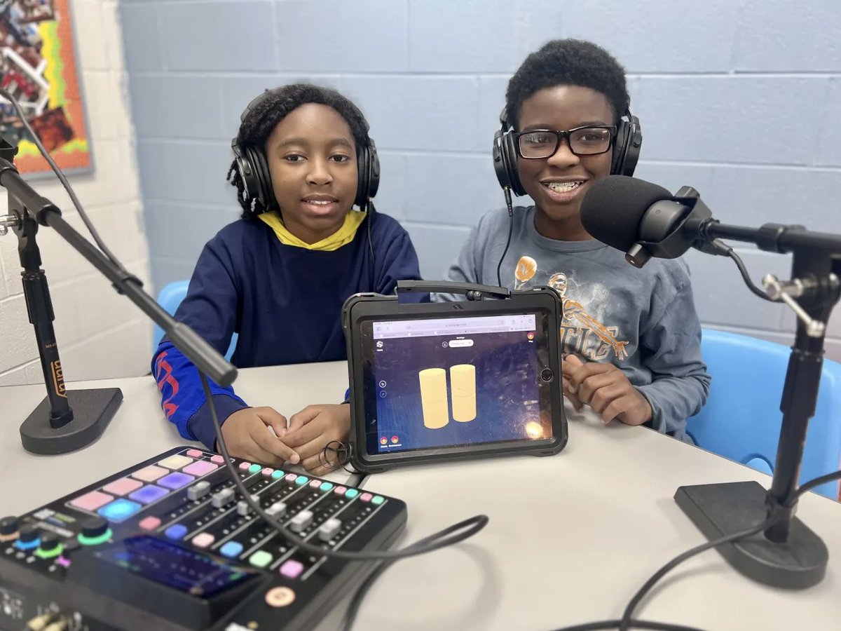 Just found my 2 new fav podcast hosts! I had a blast being interviewed by 7th grade students from @BhamCitySchools as we discussed the inspiration behind @ExploreKaiXR. Spoiler alert... it's adorable. 🥹 Listen to their 8-minute podcast, below.⬇️ podcasts.apple.com/us/podcast/the…