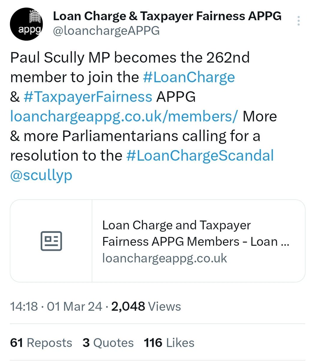 Loan Charge Action Group [LCAG] tweet media