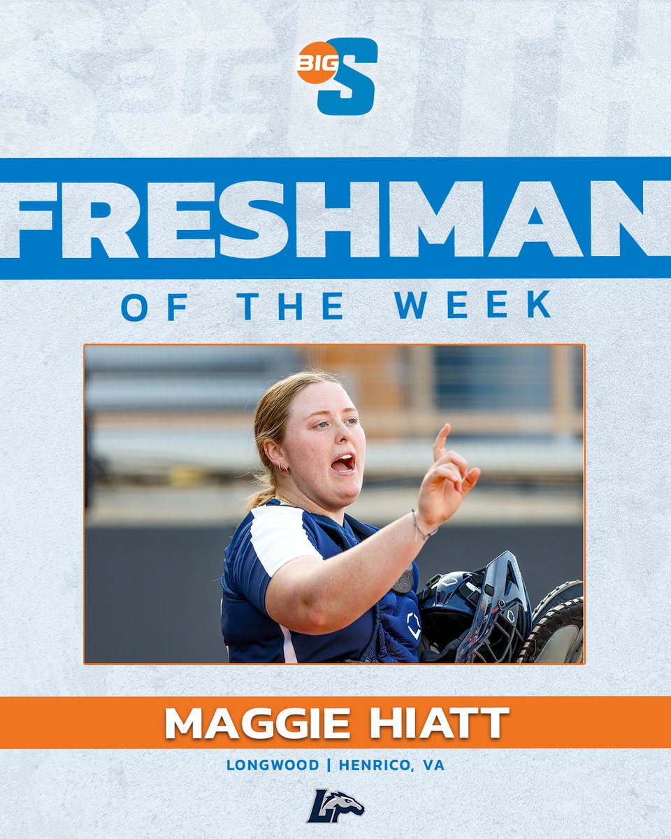 She batted .600 batting with 1 HR, 2 doubles, and 7 RBI last week 💪 @LongwoodSB's Maggie Hiatt is the #BigSouthSB Freshman of the Week!