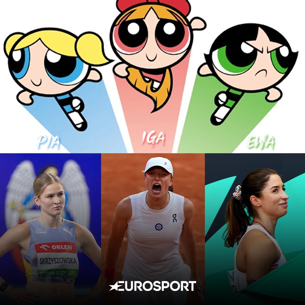 Eurosport_PL's tweet photo. 🔵🔴🟢

@piaskrzyszowska @iga_swiatek #EwaSwoboda https://t.co/wErsWInkEz