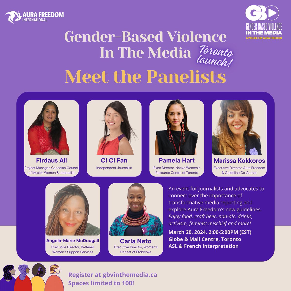 AuraFreedom's tweet photo. Two years in the making!

Join us on Mar 20 at @globeandmailctr in Toronto for the launch of GBV in the Media.

This event is designed for journalists &amp; advocates to connect over the importance of transformative media reporting to end #GBV.

Register: https://t.co/o5JPP2wyVJ https://t.co/sq5yjDo8JO
