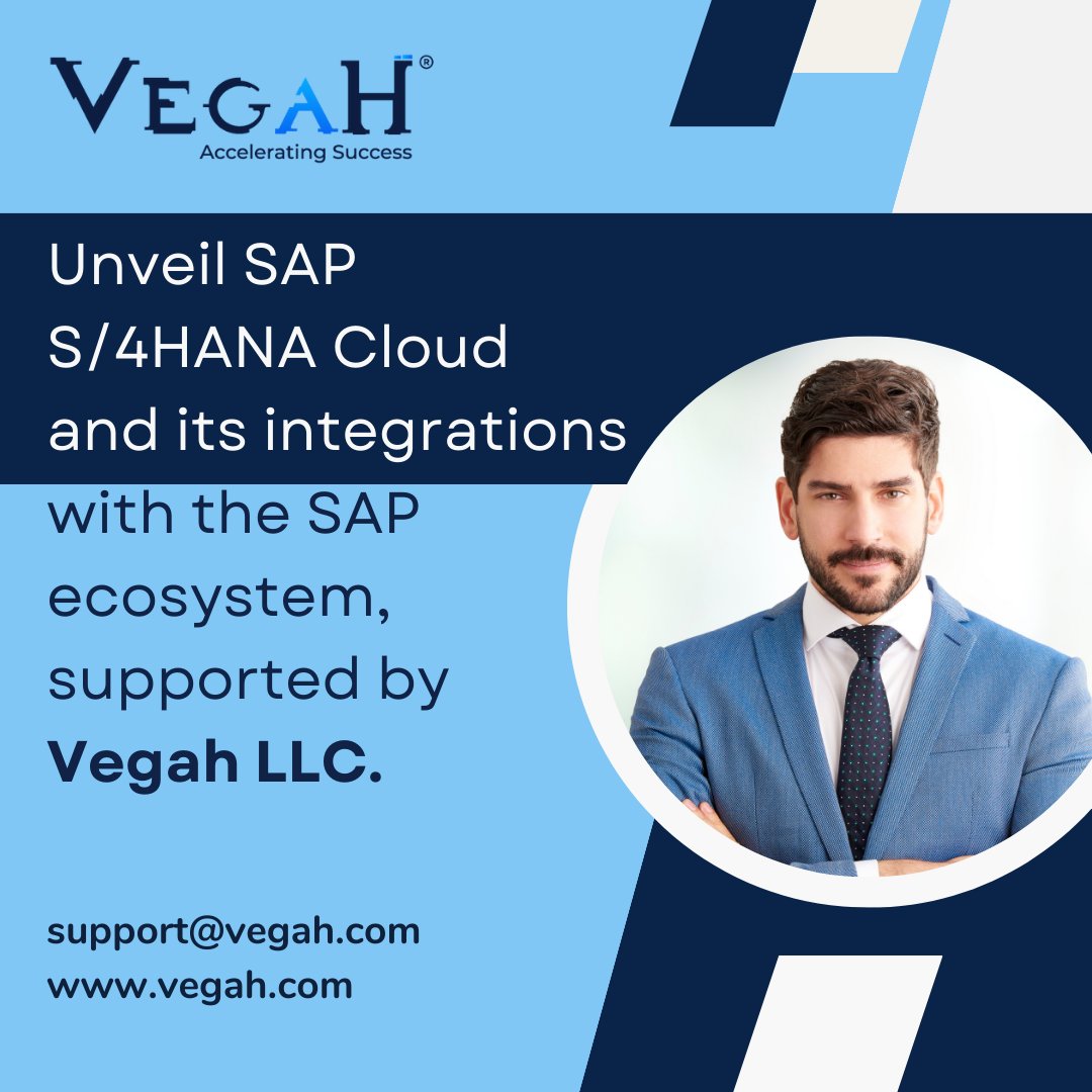 Unveil SAP S/4HANA Cloud and its integrations with the SAP ecosystem, supported by Vegah LLC.

#VegahLLC #SAPS4HANA #CloudIntegration #SAPecosystem #EnterpriseSoftware #DigitalTransformation #CloudComputing #BusinessSolutions #CloudIntegrationServices #SAPpartner #CloudMigration