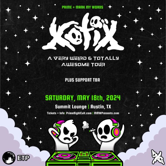 We’re excited to announce @wearexotix will be bringing “A Very Weird and Totally Awesome Tour” thru to Austin & Dallas!

Tickets are On Sale NOW❗️

5.17 // DTX // @GreenElephantTX // 21+ // 9PM

5.18 // ATX // @SummitAustin // 18+ // 9PM

Tickets + Info at @PRIMENIGHTCULT