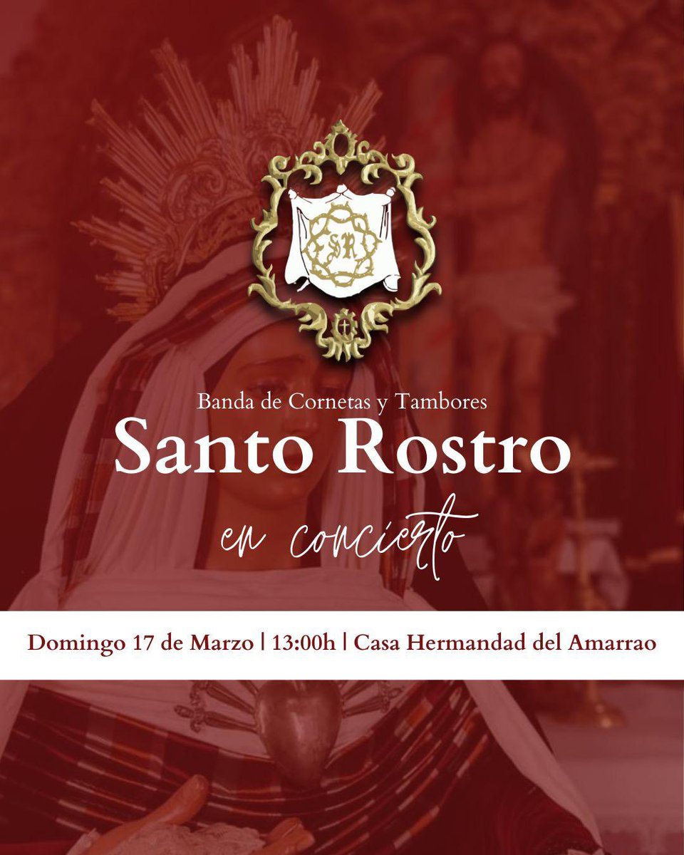 🛑INFORMACIÓN🛑

Presentamos el cartel con nuestra próxima actuación, que tendrá lugar el próximo domingo día 17 en la casa hermandad de Nuestro Padre Jesús Amarrado a la columna y María Santísima del Mayor Dolor. @hdadamarraoydolores 

#PORSIEMPRESR