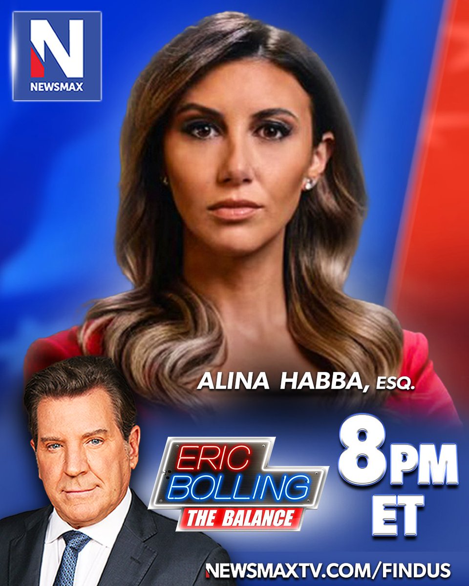 TONIGHT: After the unanimous SCOTUS decision to restore Donald Trump to 2024 presidential primary ballots, legal spokesperson Alina Habba joins 'Eric Bolling The Balance' to discuss. 8PM ET on NEWSMAX. WATCH: newsmaxtv.com/findus @AlinaHabba