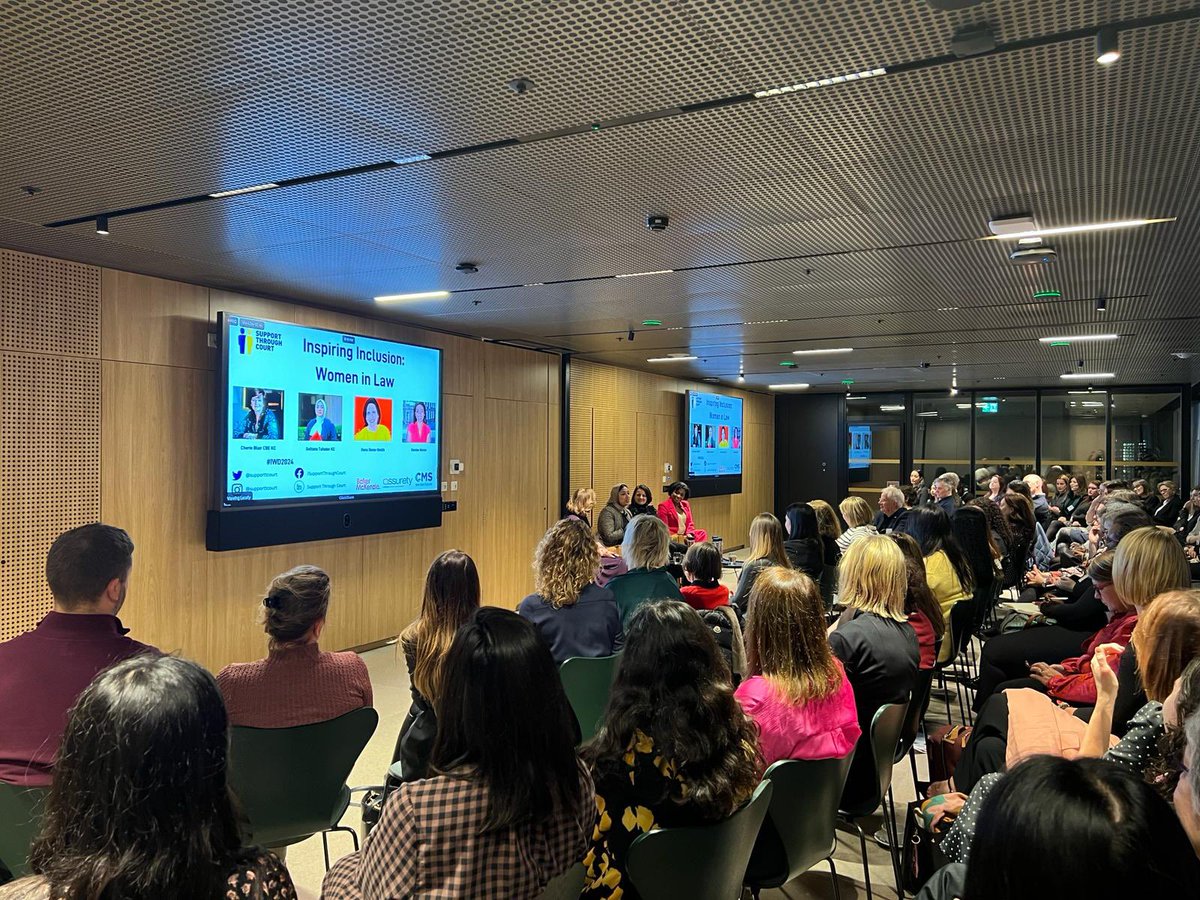 Our event is well underway tonight for International Women’s Day 2024, thanks to everyone for joining us for a fantastic panel discussion! @CherieBlairKC @ddenissmith @denisebn and Sultana Tafadar KC. #IWD2024