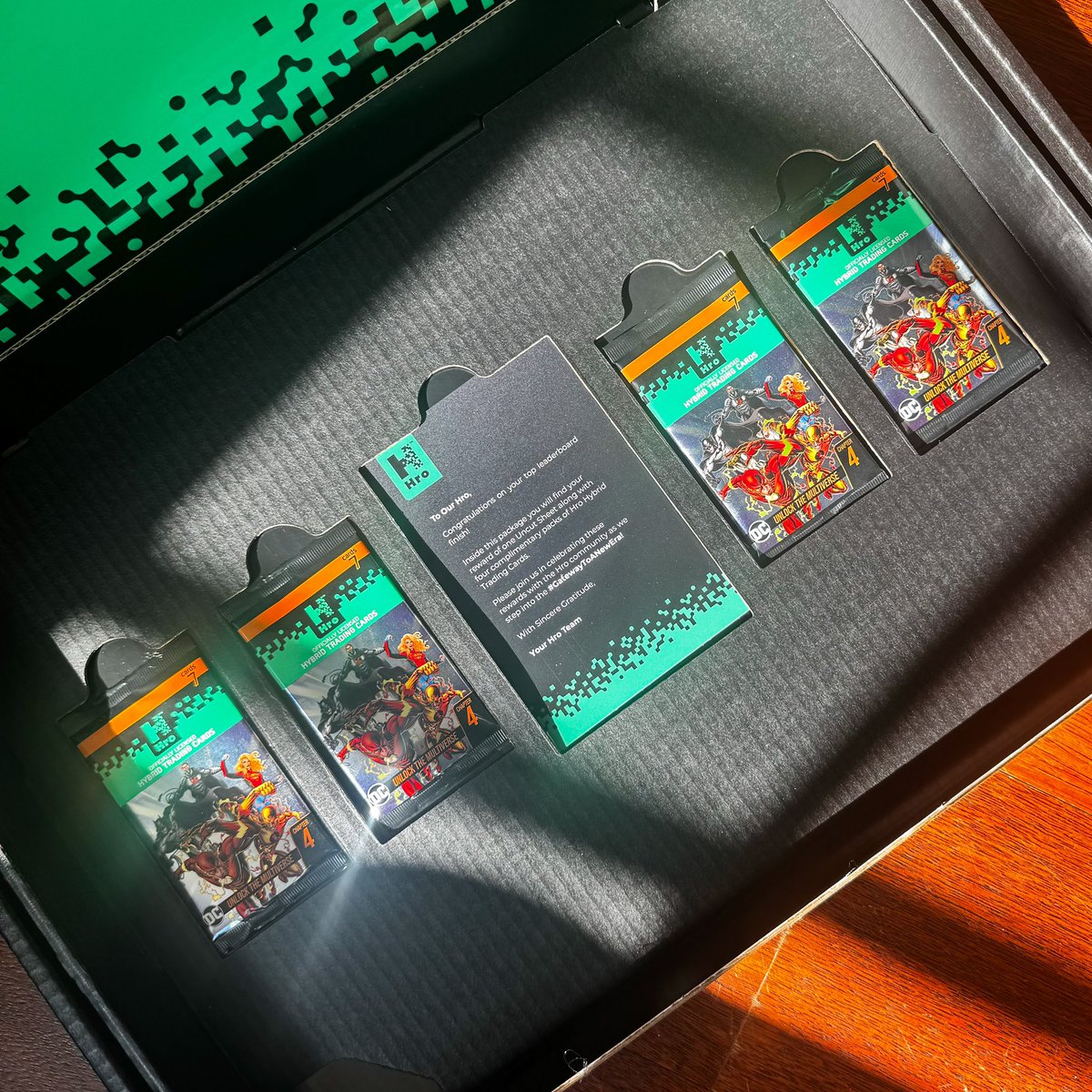 Just got my Ch 3 uncut sheet in the mail! Thank you so much to <a href="/hro/">Hro</a> for the continuous rewards and for the A58 I pulled from the packs ! 💚