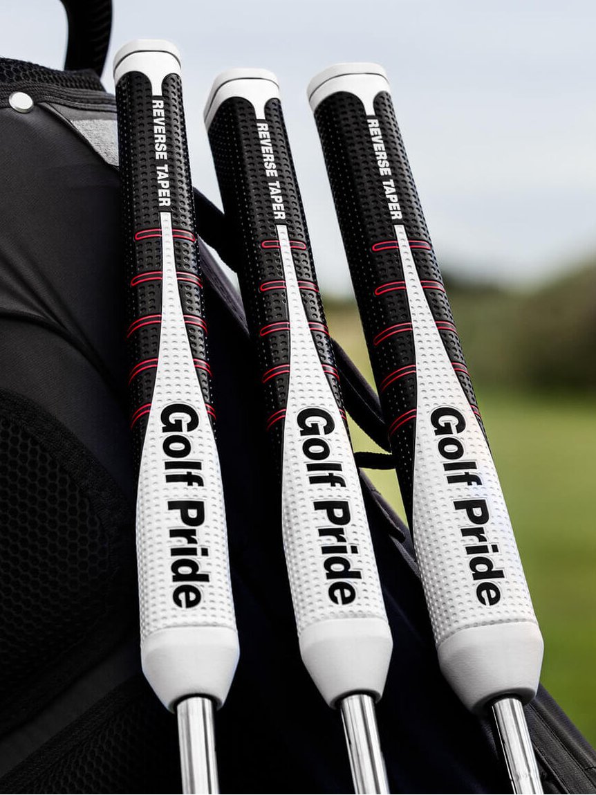 MyGolfSpy's tweet photo. Some amateurs think a $450 Scotty Cameron will cure their putting...

But, @golfpridegrips thinks they have a better solution 

This reverse taper design is supposed to keep you from flipping your wrists and move smoother through the ball. 

The deets: https://t.co/qraDuxRrAa https://t.co/QJGT50jYpd