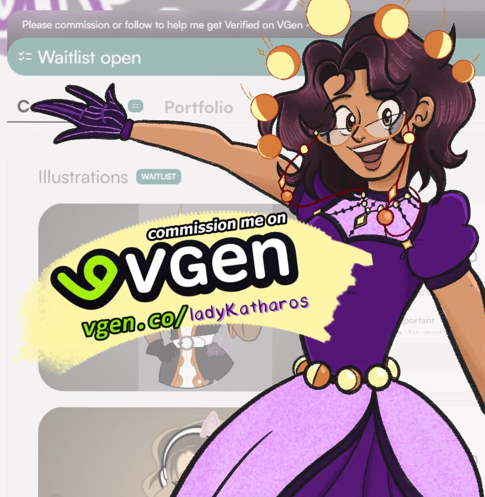 After a long time wrestling with myself, COMMISSIONS are now open via VGen!

Your support is always appreciated by retweet as well 🥰 #VGenOpen 

Commission me here! 
vgen.co/ladyKatharos