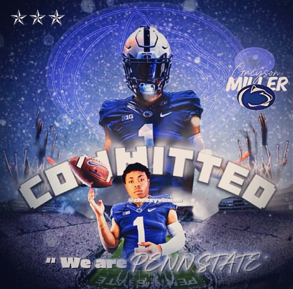 Elite 2026 WR Greyson Miller has committed to Penn State! 

The 5’9 170 WR from West Helena, Arkansas has just transferred from Plano, Texas where he opened up eyes from 75% of Power 5 Colleges in the Nation. Can’t wait to see how he performs this upcoming season! 
@aceemillz