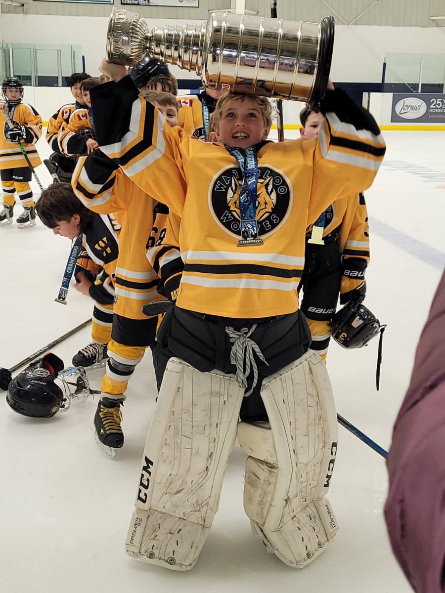 Proud parent moment. Tournament winners with extra bonus of my son getting the tournament MVP. Takes a special kinda person to be #goalie. All about protecting others and taking on the stress of being last defence for the team. #HockeyTwitter @WaterlooWolves