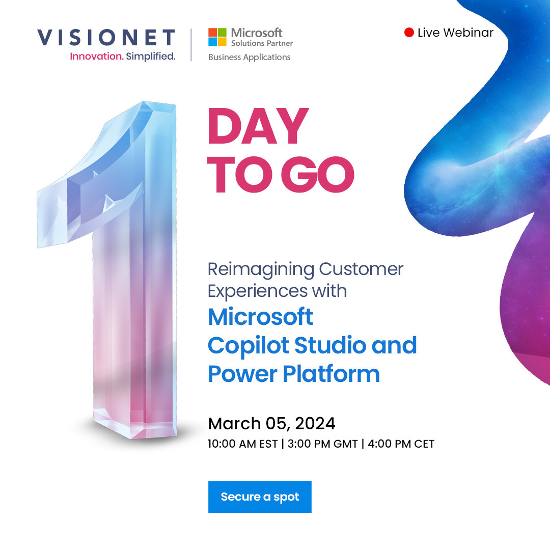 Ready to harness the power of AI? Join #Visionet's exclusive webinar 'Reimagining Customer Experiences with #Microsoft Copilot Studio and #PowerPlatform' tomorrow to explore new ways to fuel creativity and drive customer success. Secure a Spot: events.teams.microsoft.com/event/c3ab74df…